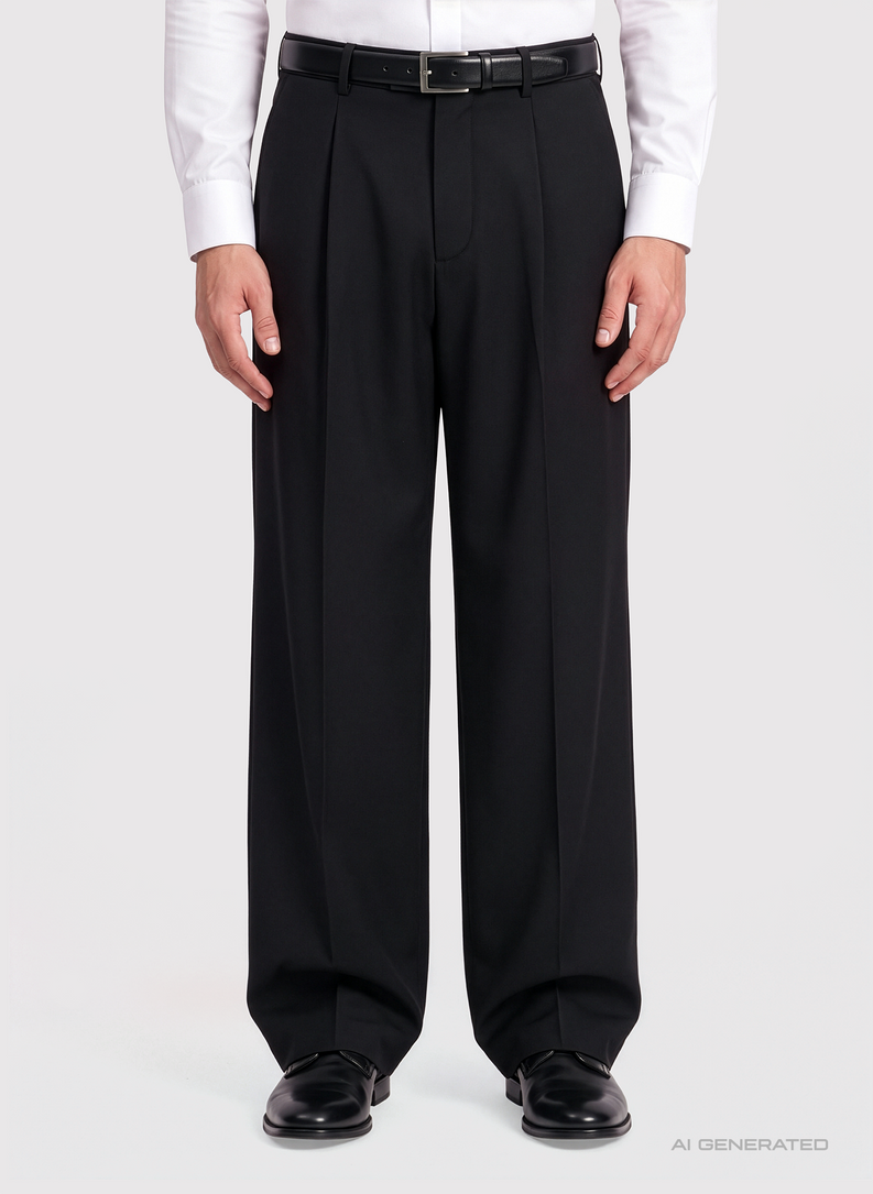 Czarne spodnie garniturowe oversize