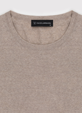 Beżowy sweter męski z wełny merino