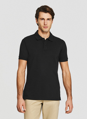 Czarne męskie polo z bawełny
