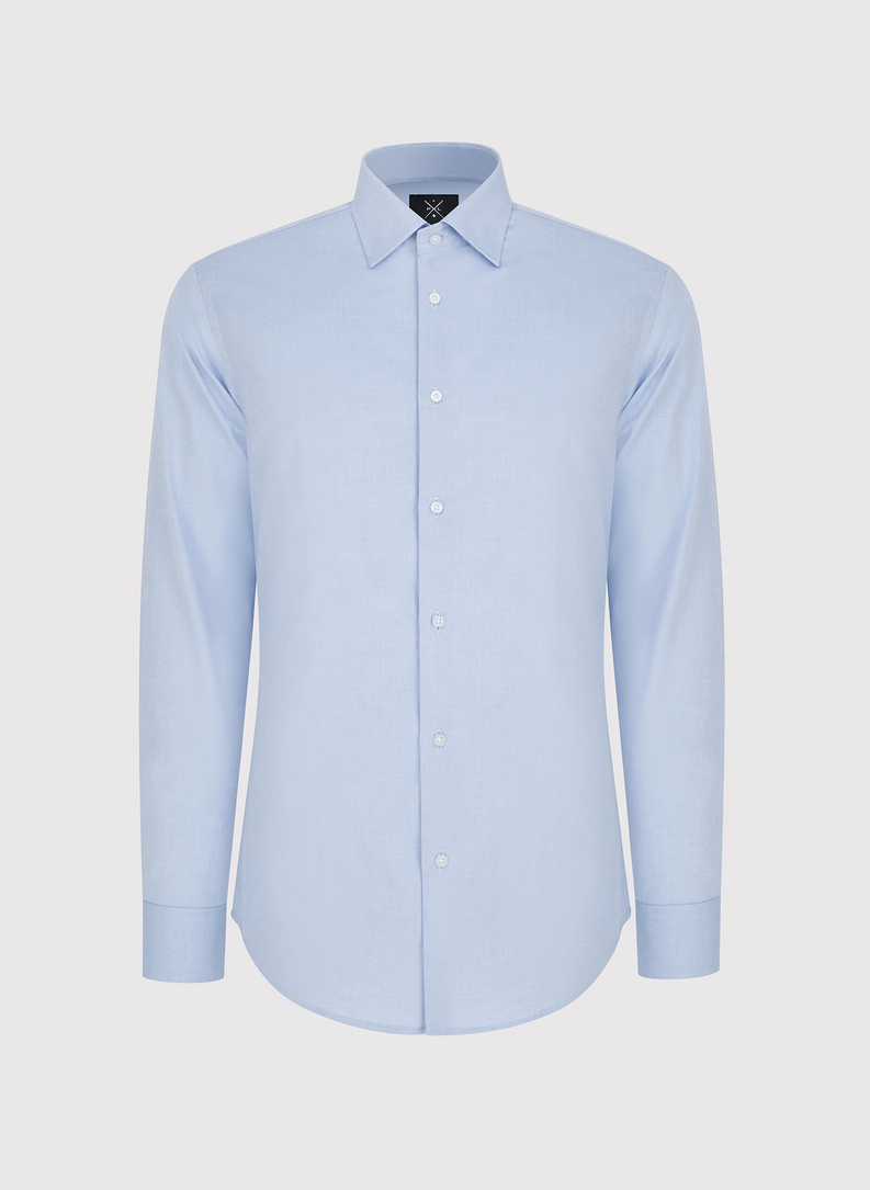 Gładka koszula męska w kolorze niebieskim
