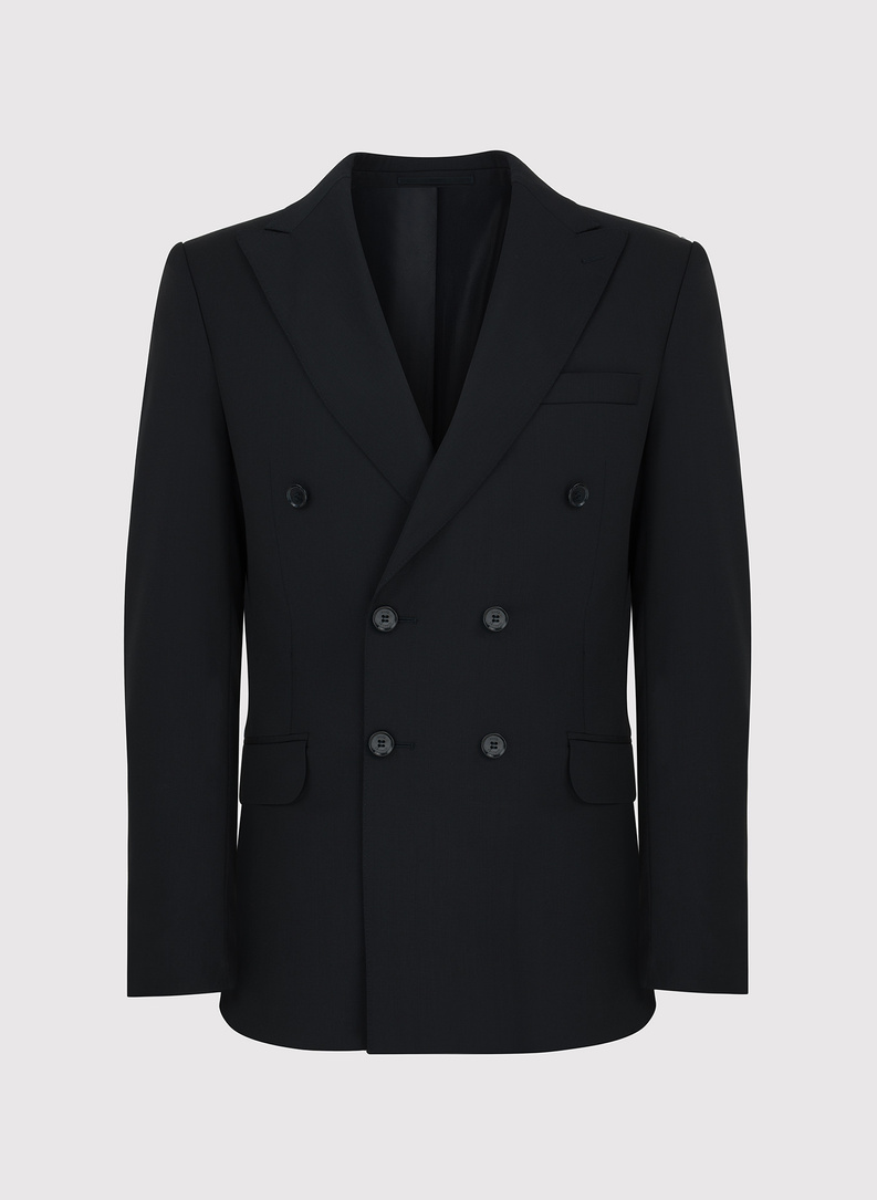 Czarny garnitur dwurzędowy