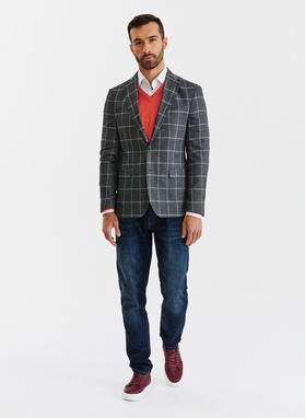 Szara marynarka męska w kratę