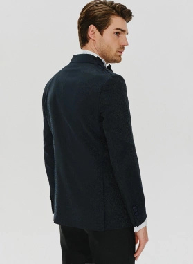 Ślubny czarno-granatowy smoking męski