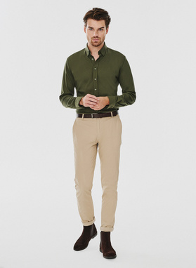 Zielona bawełniana koszula męska