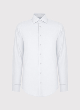 Biała bawełniana koszula męska na spinki