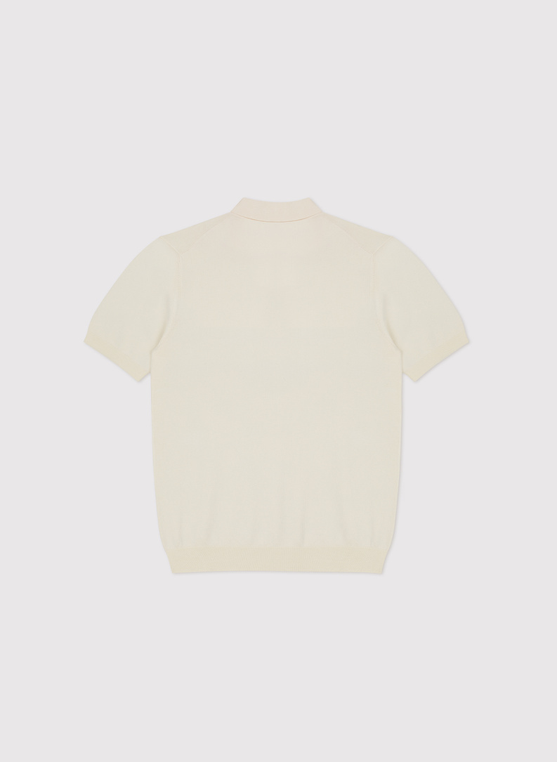 Ecru polo swetrowe z wiskozą