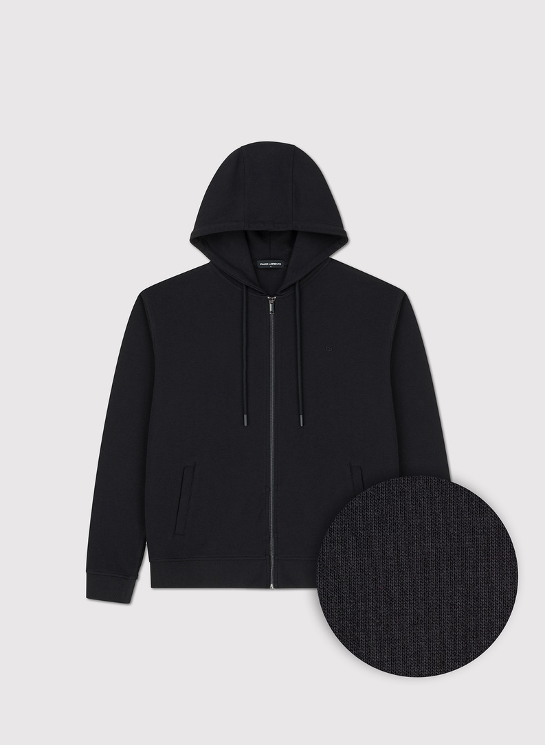 Czarny dres męski z kapturem