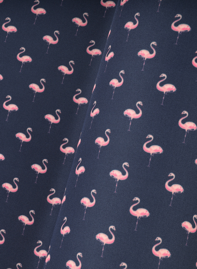 Granatowa poszetka we flamingi