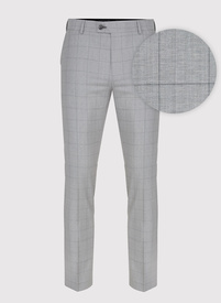 Szare wełniane spodnie garniturowe w kratę