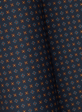 Granatowa poszetka męska w brązowy drobny wzór