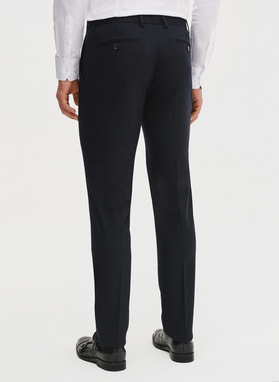 Granatowe spodnie garniturowe