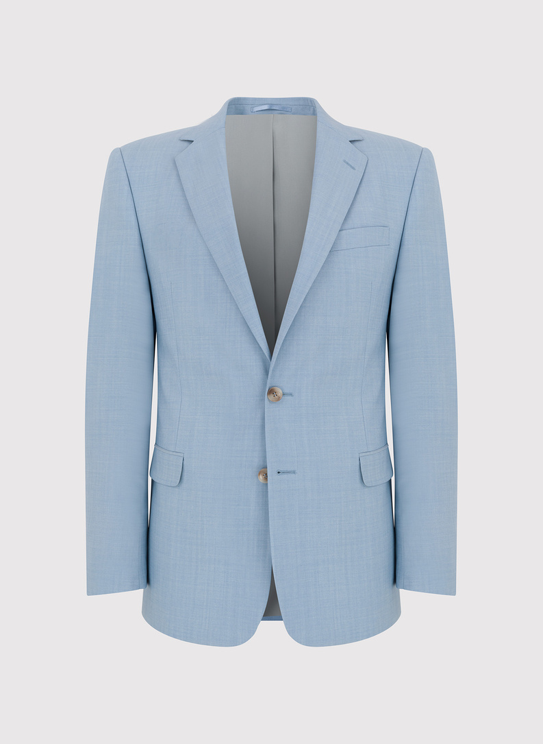 Błękitna męska marynarka garniturowa