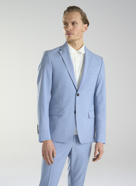 Błękitna męska marynarka garniturowa