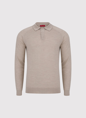 Męski sweter polo z wełną