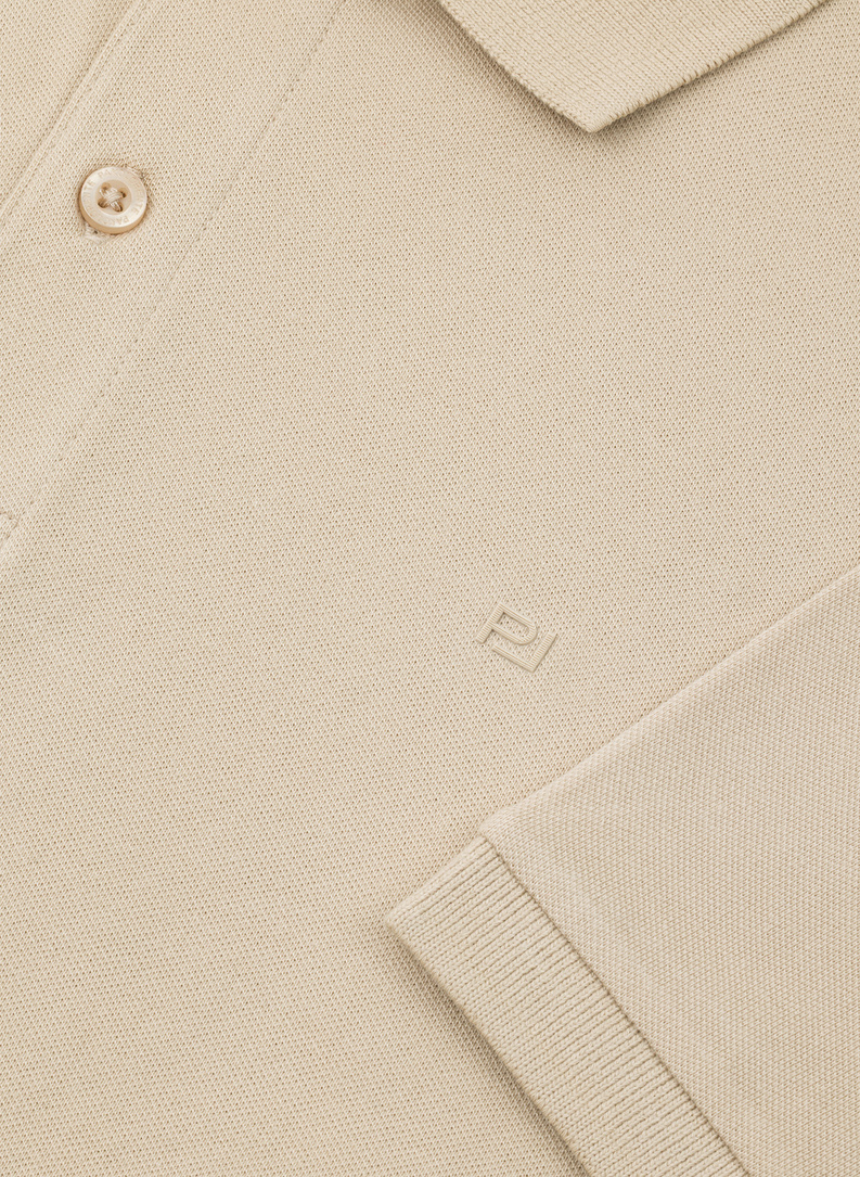 Beżowa polówka męska