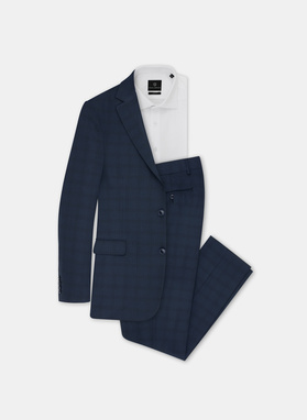 Granatowe spodnie garniturowe P21WF-6G-062-G