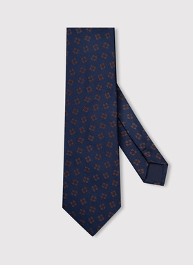 Granatowy krawat męski w drobny wzór