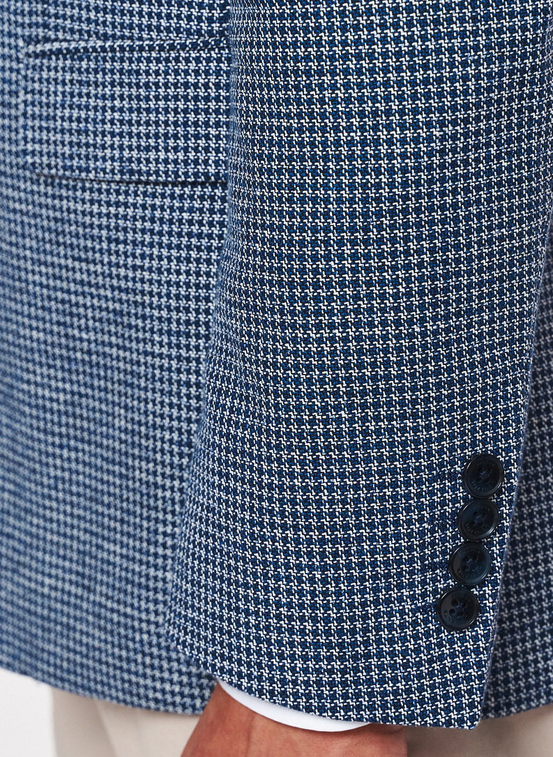 Marynarka w kratkę z lnem