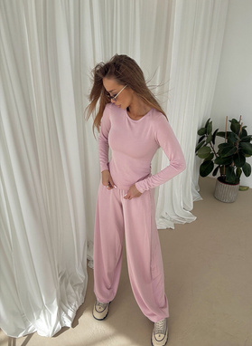 Komplet damski BARI LONG różowy