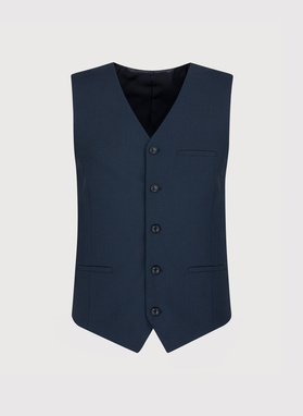 Trzyczęściowy granatowy garnitur męski