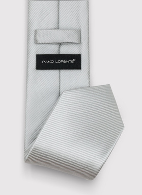 Męski krawat w kolorze srebrnym