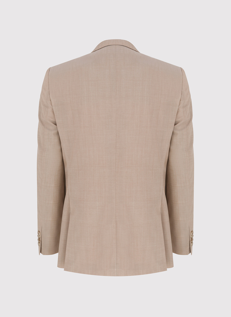 Beżowa wełniana marynarka męska