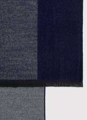 Granatowo-szary męski szal w pasy