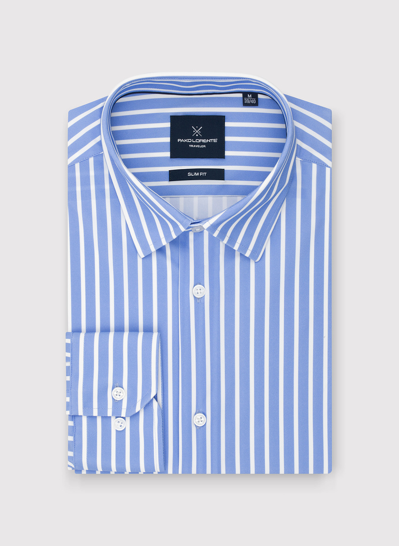 Dzianinowa koszula męska w paski