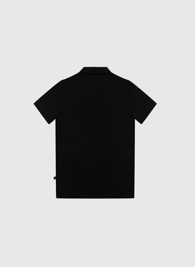 Czarny t-shirt polo z bawełny