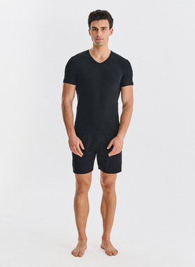 T-shirt v-neck w czarnym kolorze, dwupak