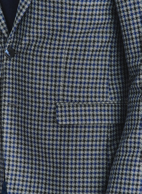 Granatowa marynarka w drobną kratę