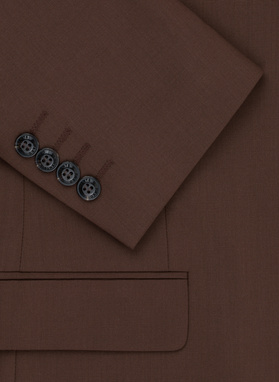 Gładki brązowy garnitur męski