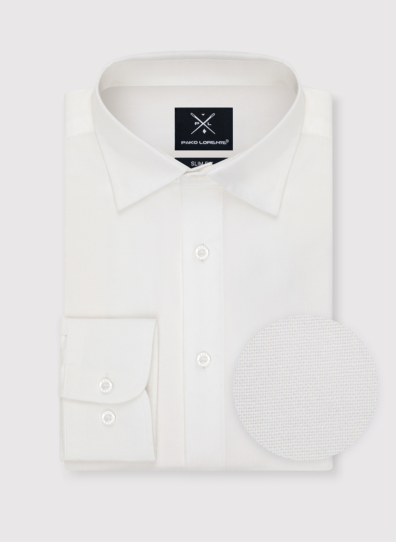 Biała bawełniana koszula męska