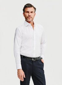 Biała koszula męska w mikrowzór