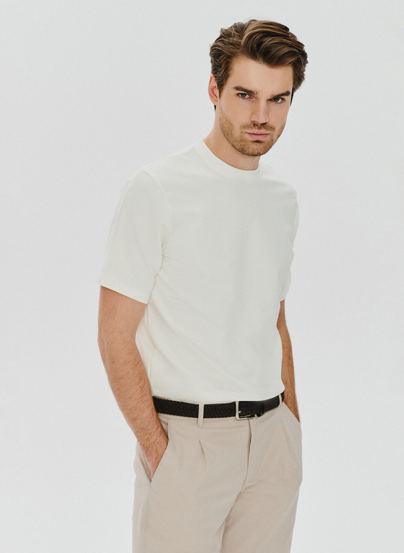 Męski t-shirt w kolorze ecru