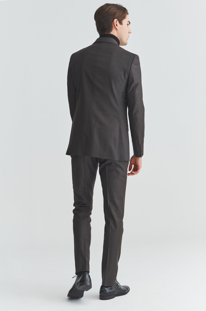 Brązowe spodnie garniturowe P21WP-6G-092-A