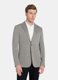 Szara marynarka w pepitkę z dzianiny