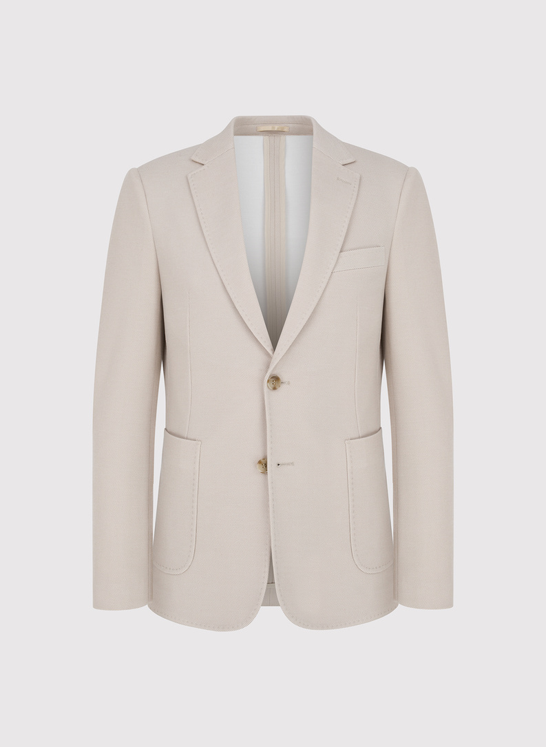 Beżowa marynarka z dzianiny