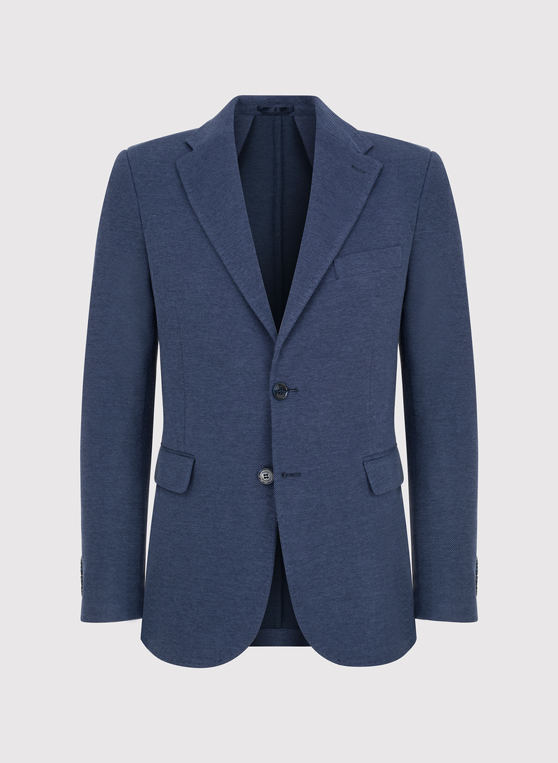 Granatowa marynarka z dzianiny