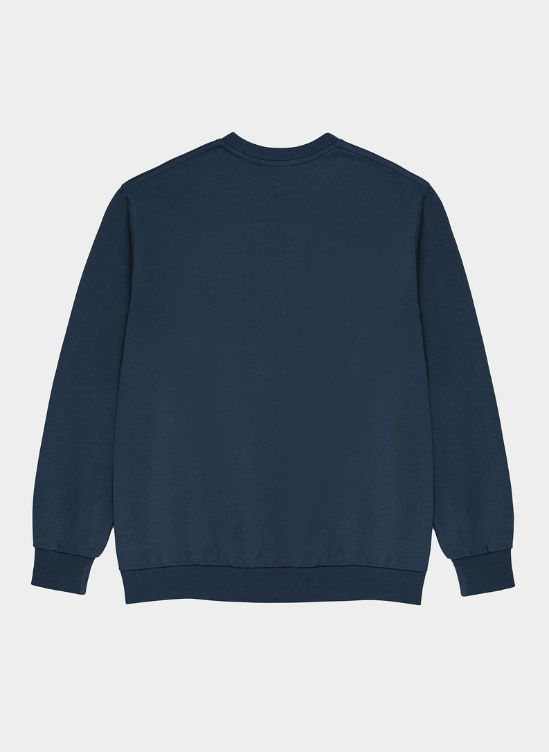 Granatowa bluza oversize z okrągłym dekoltem C22SF-2B-003-G-0