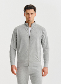 Szara bluza dresowa na suwak