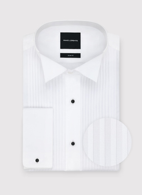 Biała smokingowa koszula męska