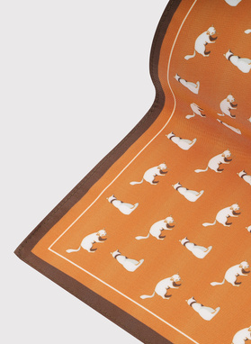 Pomarańczowa poszetka w kotki