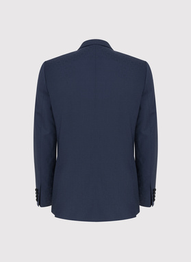 Granatowa żakardowa marynarka smokingowa