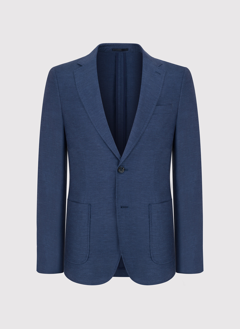 Granatowa marynarka z lnu