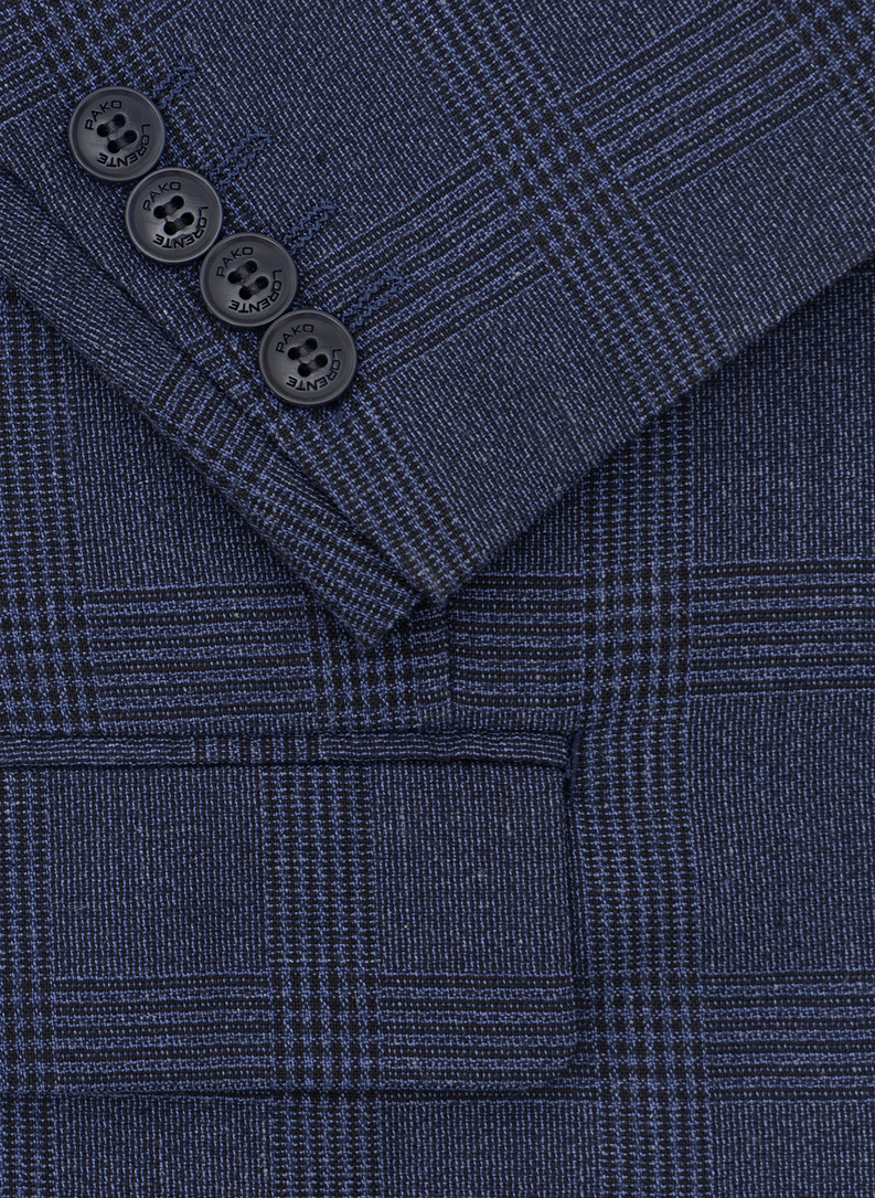 Granatowa marynarka casual z lnem