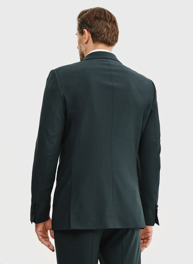 Wełniana marynarka garniturowa w kolorze zielonym