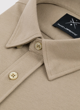 Beżowa bawełniana koszula męska