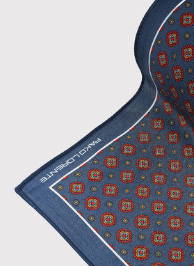 Granatowa poszetka męska we wzorki