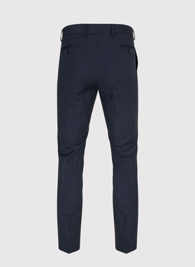 Wełniane spodnie garniturowe w kratę